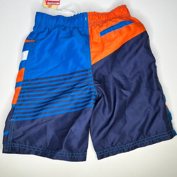 Cherokee Swim Trunks Striped Blue Orange Pocket New S - Picture 2 of 4